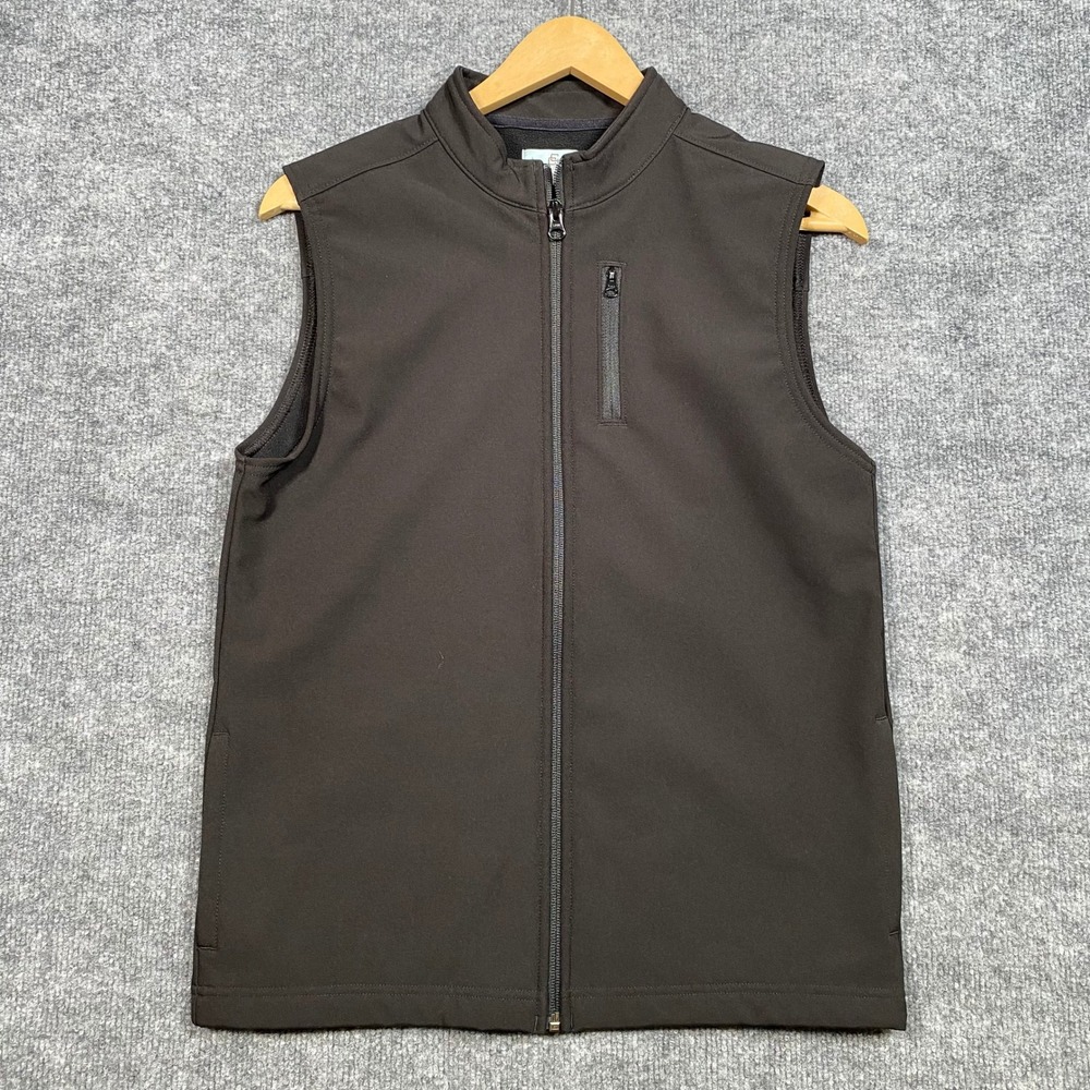 Class Club Boys Black Softshell Full Zip Vest Mock Neck Size 14/16 F14CL260B NEW